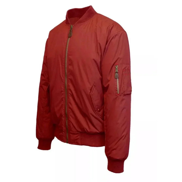 Spire by Galaxy Men's Maroon Full Zip Flight Jacket Size Large NWT - Picture 1 of 7